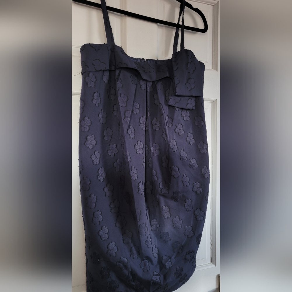 Cynthia Steffe Navy Blue Jacquard Floral Mini Dress